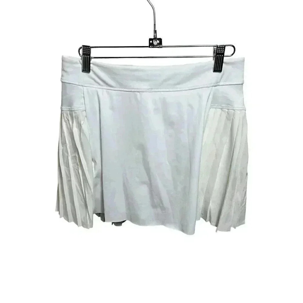 Athleta Womens Elevate Skort Small White Pleated Pull On Skirt Tennis core